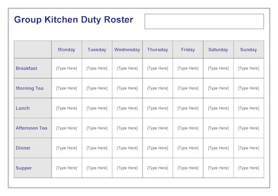 staff duty roster template army